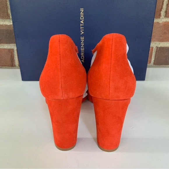 Adrienne Vittadini Womens Nath Red Suede Ankle Slip-On D'Orsay Heels US 7 M - Picture 8 of 8